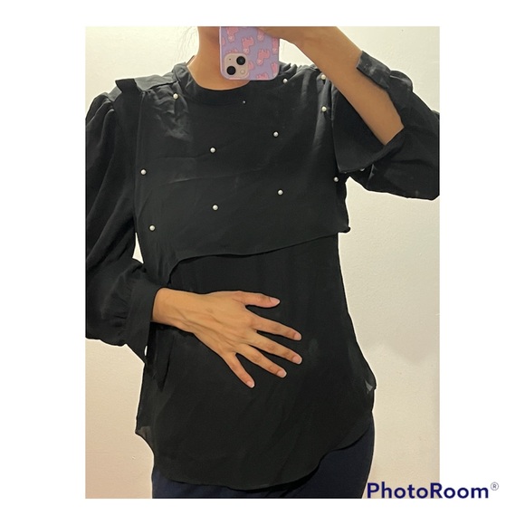 BLACK PEARL WORK BLOUSE - Picture 1 of 5